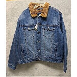 New Goodfellow & Co Mens Denim Jacket Size XL Button Down Lined 4 Pocket